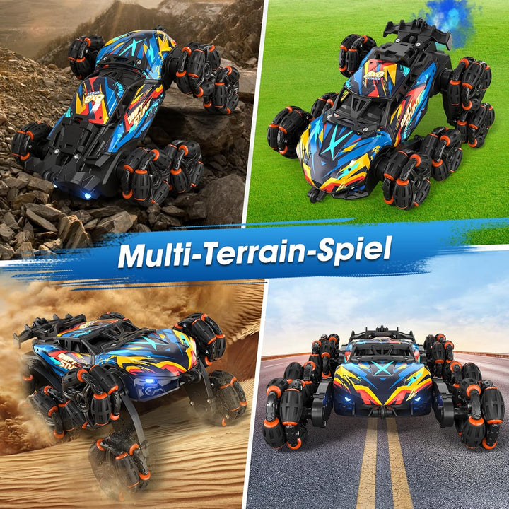 Ferngesteuertes Auto, Ferngesteuertes Auto ab 3 4 5 6 7 8 9 10 Jahre, 8WD RC Stunt Auto mit Handsteu