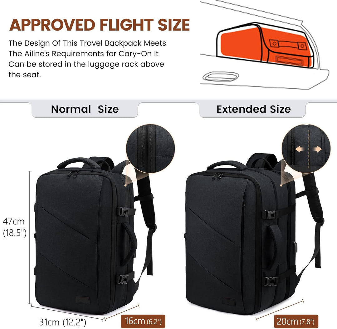 LOVEVOOK Handgepäck Rucksack, 30L Reiserucksack Herren Damen Kofferrucksack Flugzeug Tasche, Travel
