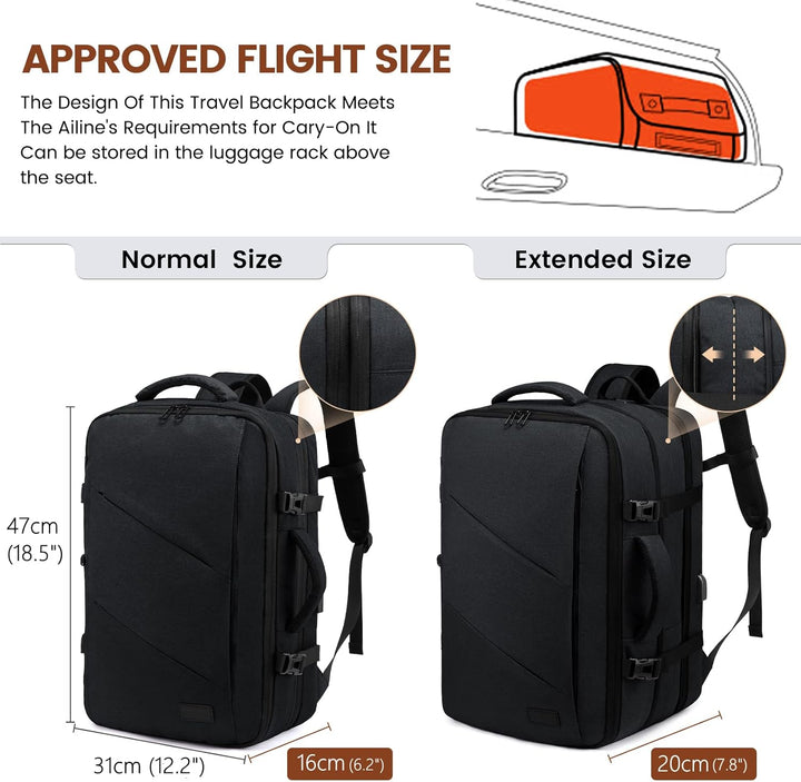 LOVEVOOK Handgepäck Rucksack, 30L Reiserucksack Herren Damen Kofferrucksack Flugzeug Tasche, Travel