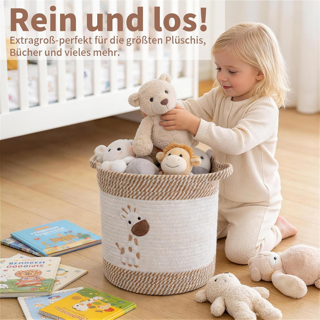 Aufbewahrungskorb Baumwollseil Geflochten 2er Set, Aufbewahrung Körbe, Badezimmer Wickeltisch Zubehö