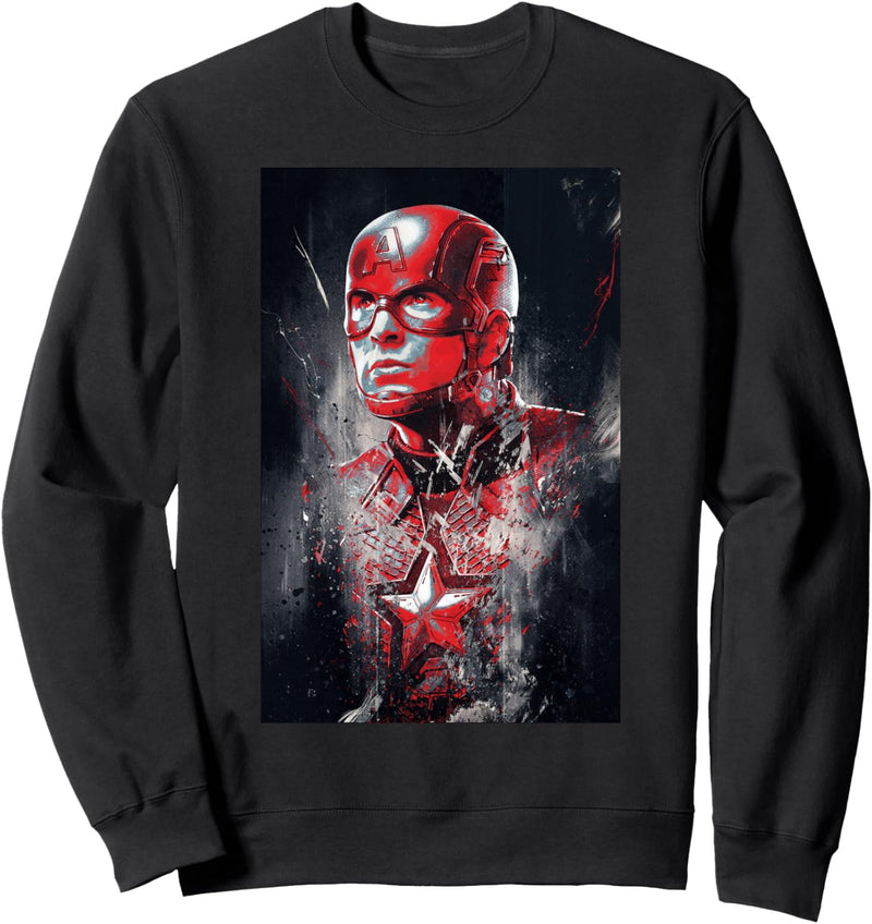 Marvel Avengers Captain America Red Painted Portrait Sweatshirt