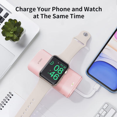 iWALK Ladestation Apple Watch Und iPhone,Tragbares LadegeräT FüR Apple Watch, 9000mAh Powerbank Mit