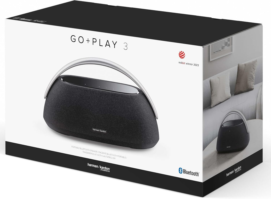 Harman Kardon Go + Play 3 Bluetooth Box in Schwarz – Tragbarer Lautsprecher mit 8-Stunden-Akku und k