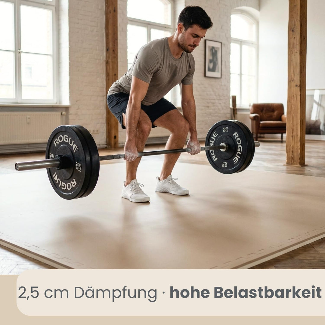 EYEPOWER 25mm Dicke Bodenschutz-Matte 90x90cm Trainingsmatte Puzzlematte erweiterbare Fitnessmatte i