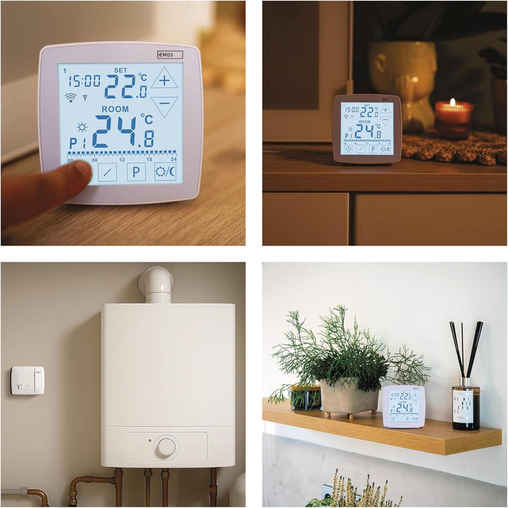 EMOS GoSmart - Smart Home Raumthermostat mit App - WiFi - Open Therm Thermostat - tragbare Steuerein