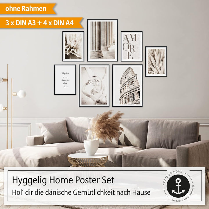 Hyggelig Home Premium Poster Set - 7 hochwertige Poster im Kunstdruck bunt Bauhaus Matisse aesthetic