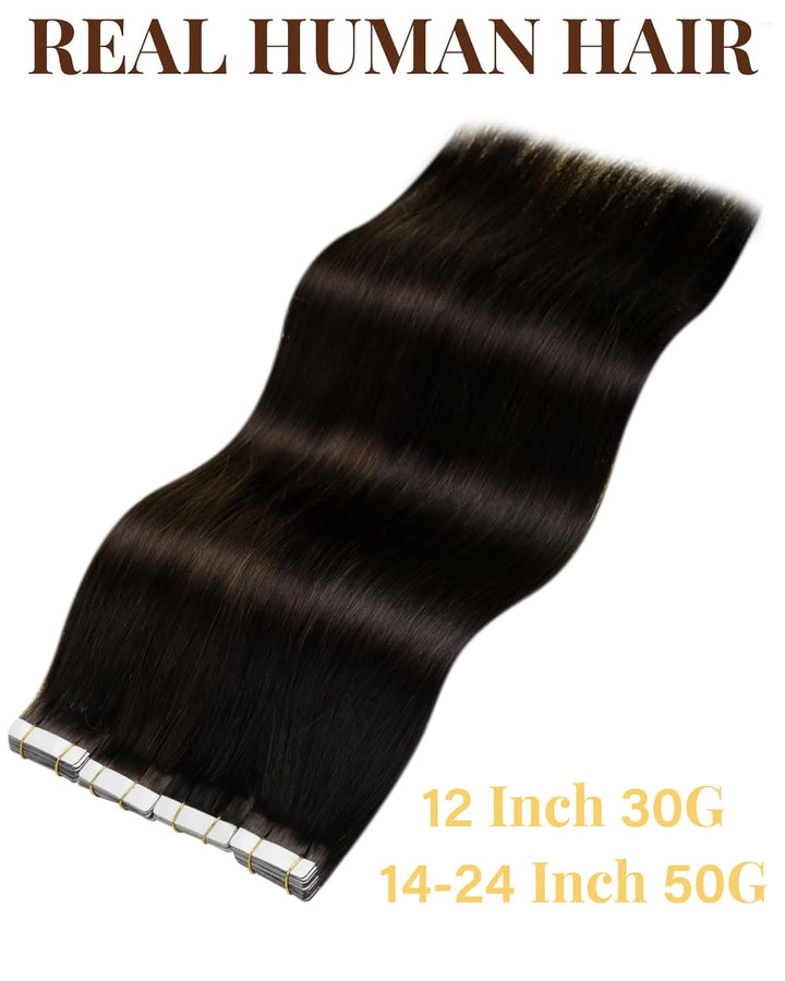 Hetto Tape Extensions Echthaar Braun 60CM Tape in Extensions Remy Tape Extensions Echthaar Unsichtba
