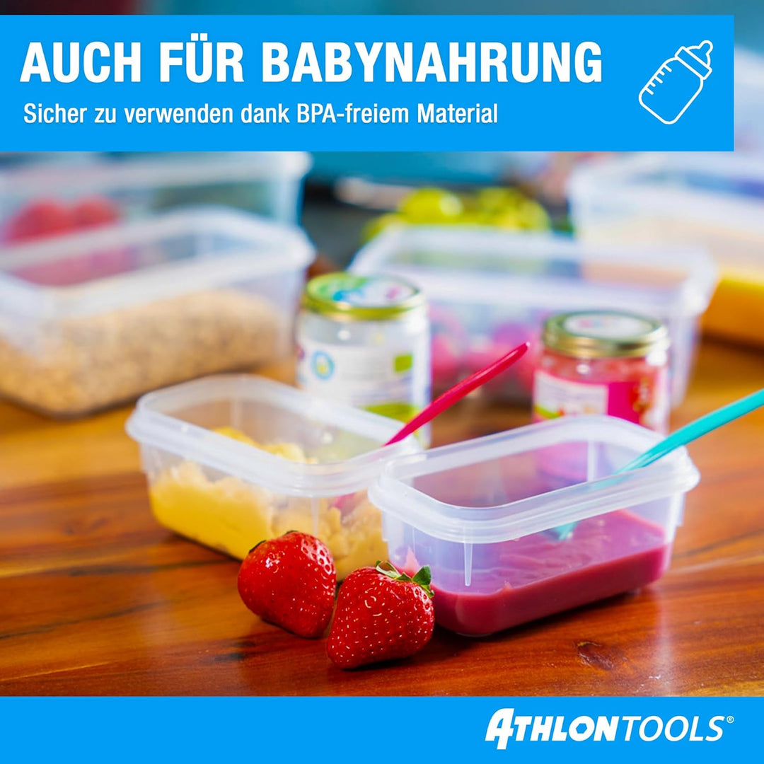 ATHLON TOOLS 4x 3L Frischhaltedosen-Set - 100% luftdicht und auslaufsicher -40 bis +100 Grad - für a