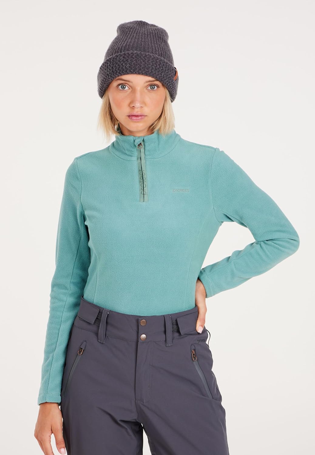 Protest Damen 1/4-reissverschluss MUTEZ XXL Crocodile Green, XXL Crocodile Green