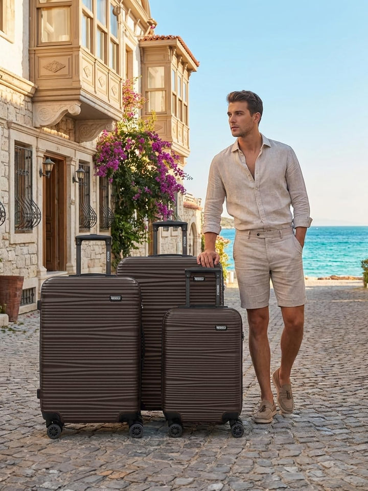 REDOLZ Hartschalen Koffer-Set 3-teilig | Leichte Reise-Trolleys aus hochwertigem, robustem ABS-Mater
