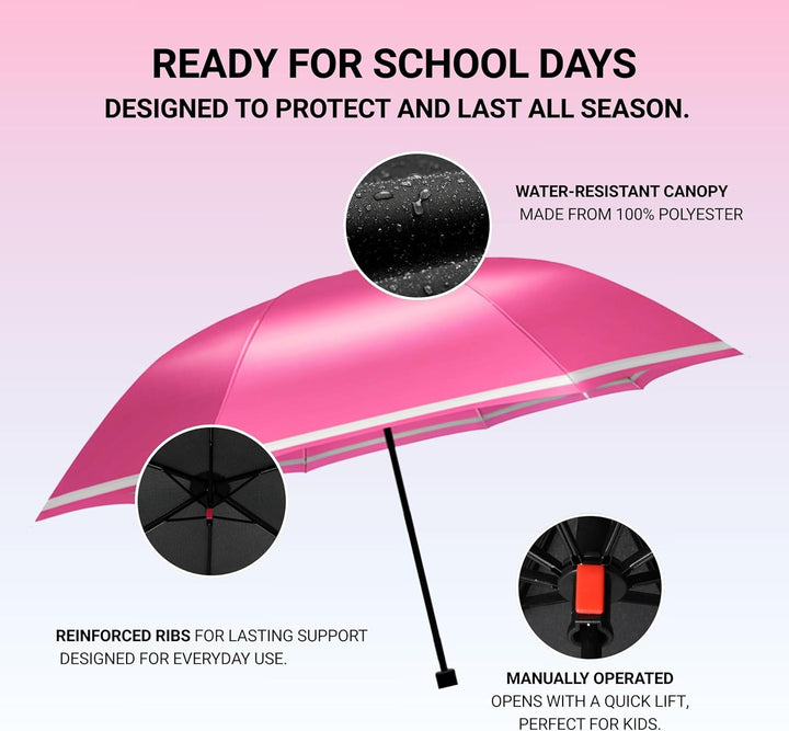 Knirps Rookie manual Kinder Regenschirm flamingo, 90 cm, Flamingo