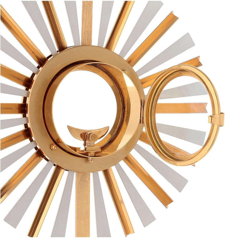 Holyart Achteckigen-Basis Monstranz, 40 cm (15.7 inc.), Inner diameter: 9.5 cm