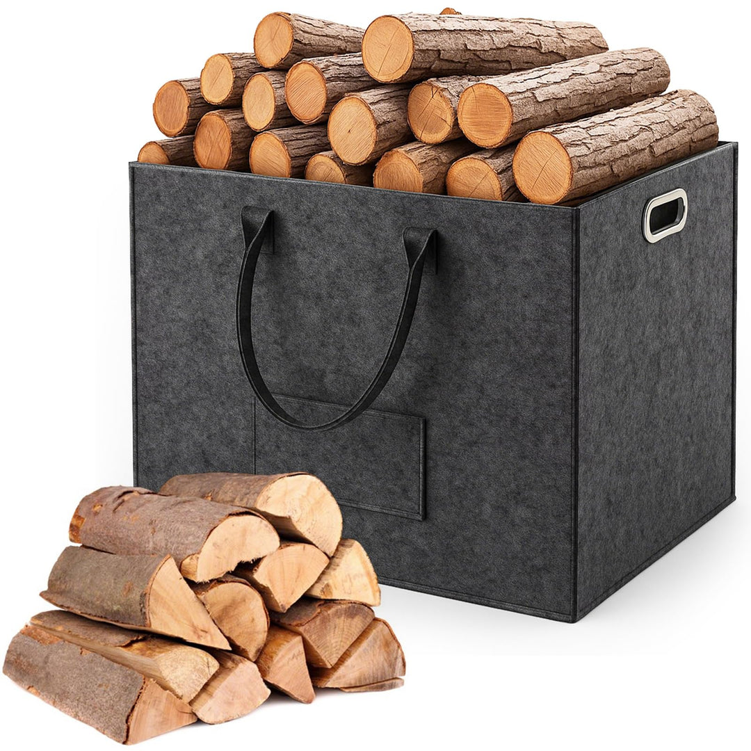 Filztasche, 70L Filz Einkaufstasche, Filztasche Kamin Holz Korb Kleidung Spielzeug Werkzeug Camping
