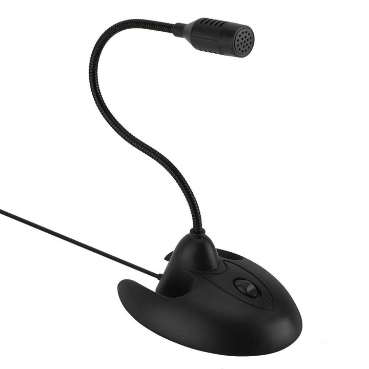 Diyeeni Flexibel Dekstop Mikrofon, Standmikrofon 3,5mm PC-Tischmikrofon Plug & Play Mikrofon für Bür
