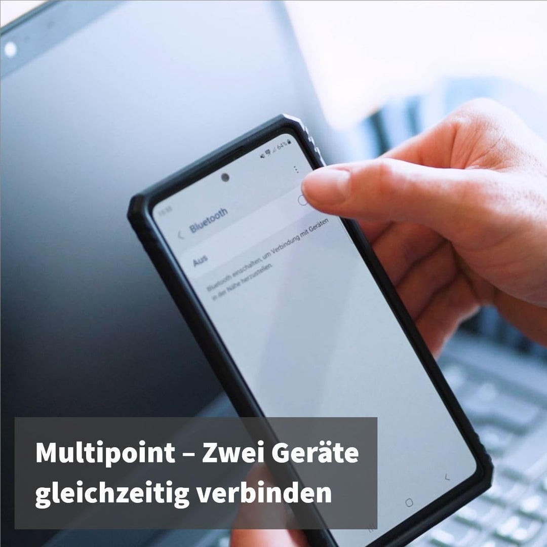 GEQUDIO GB-2 Headset mit Mikrofon Bluetooth | Kopfhörer Kabellos | Passives Noise Cancelling | 2 Ger