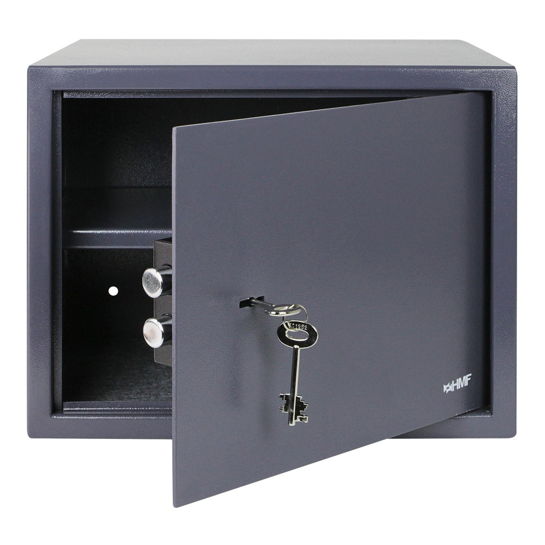 HMF 49203-11 Möbeltresor Doppelbartschloss, 38,0 x 30,0 x 30,0 cm, anthrazit, 38,0 x 30,0 x 30,0 cm