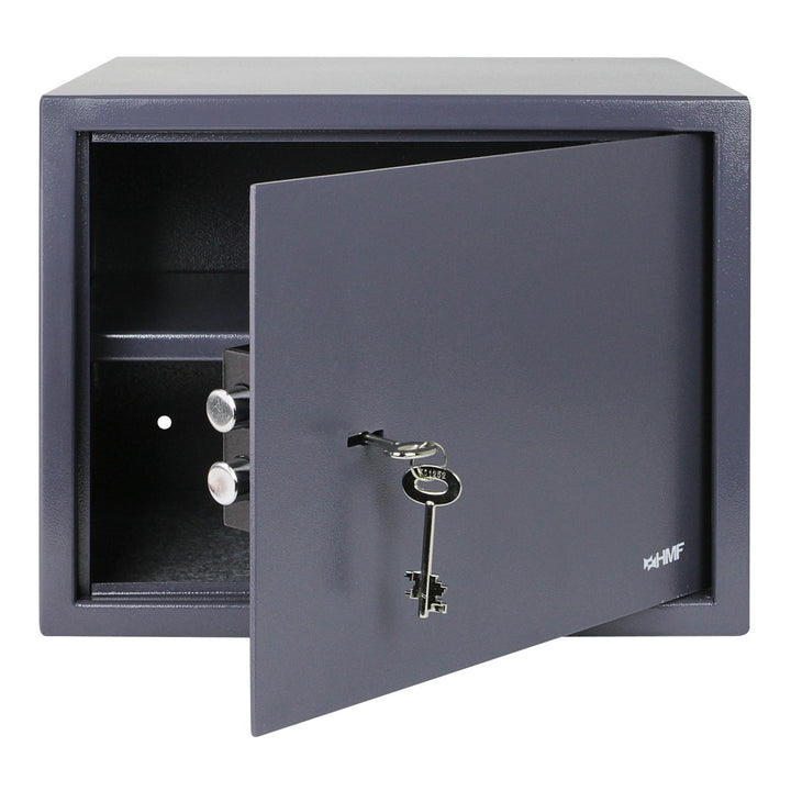 HMF 49203-11 Möbeltresor Doppelbartschloss, 38,0 x 30,0 x 30,0 cm, anthrazit, 38,0 x 30,0 x 30,0 cm