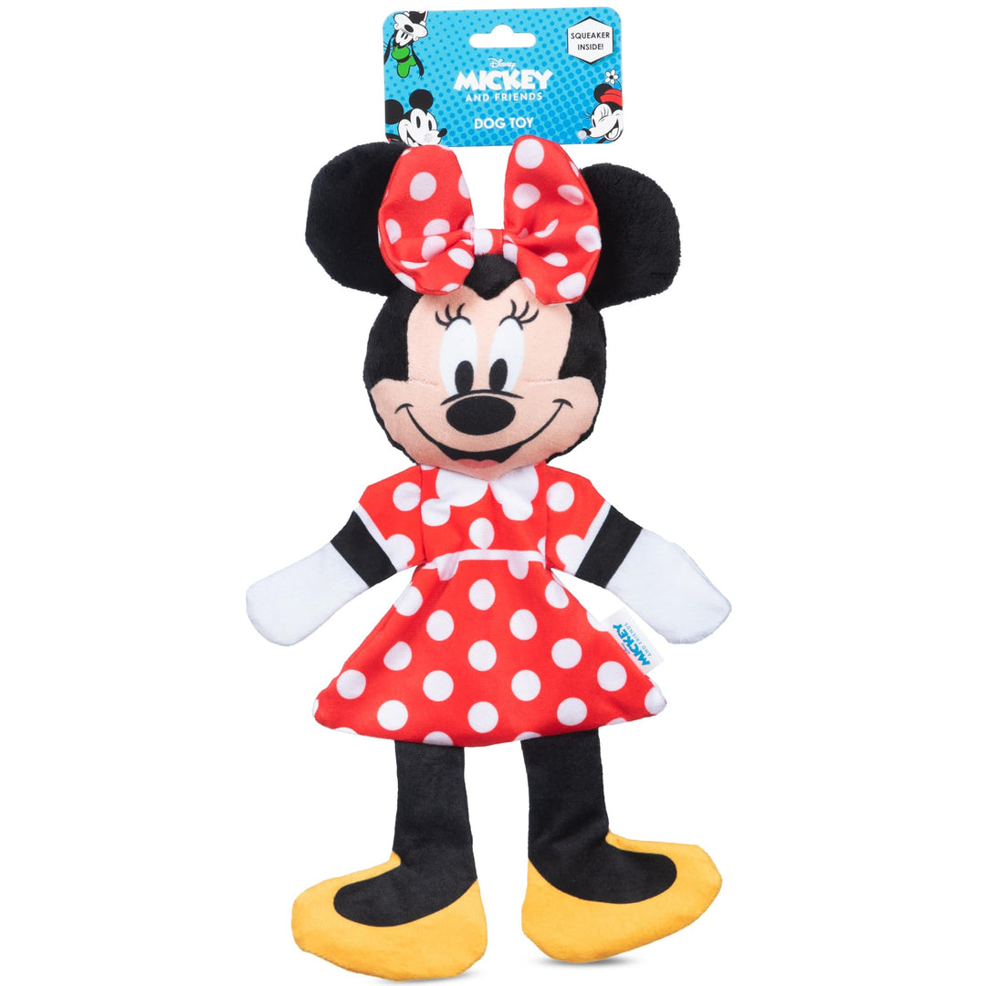 Disney for Pets Minnie Mouse Hundespielzeug aus Plüsch, quietschend mit flachem Knister-Körper, 34,3