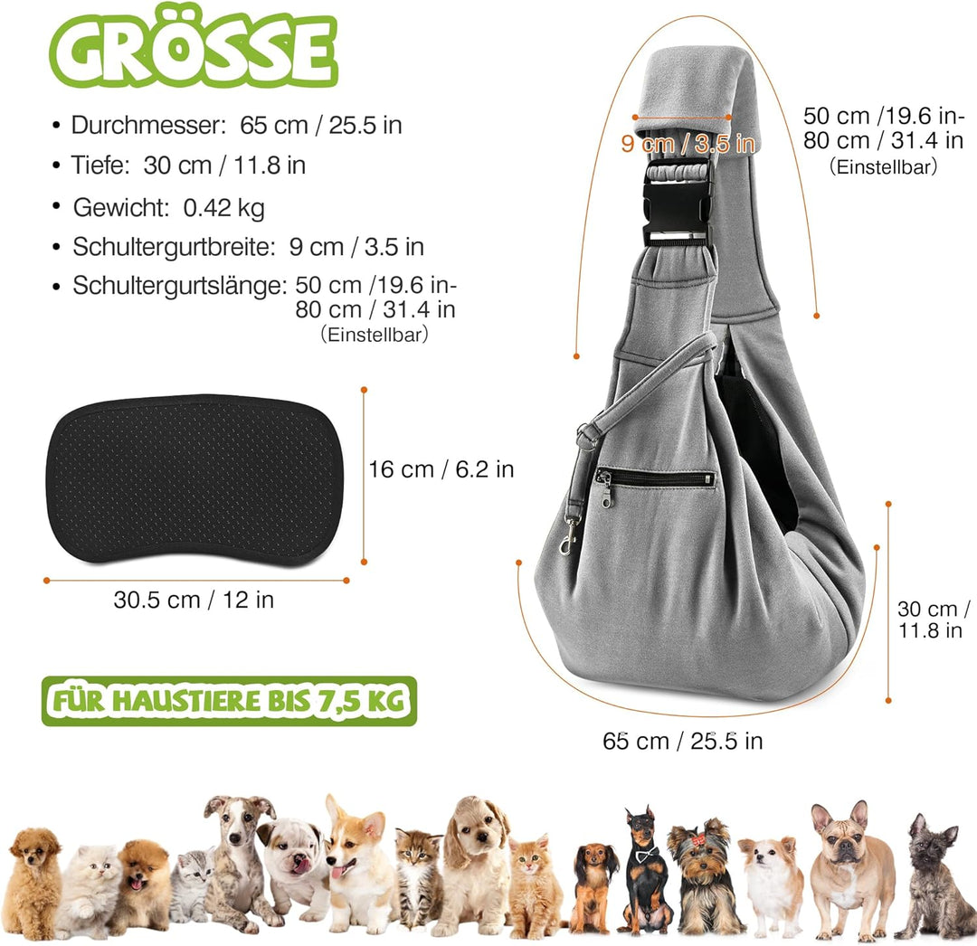 ALLSOPETS Hundetragetasche Atmungsaktive Bequeme Haustier Tragetasche für Kleine Hunde Katzen Sicher