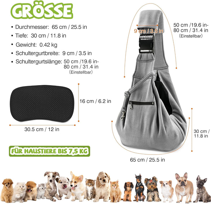 ALLSOPETS Hundetragetasche Atmungsaktive Bequeme Haustier Tragetasche für Kleine Hunde Katzen Sicher
