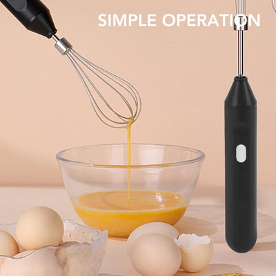Elektrischer Schneebesen, Kabelloser Handmixer 3 Geschwindigkeiten Zum Backen zu Hause (Schwarz)