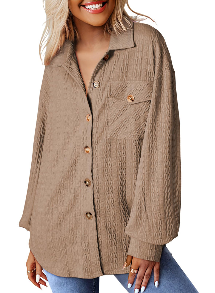 Dokotoo Bluse Damen Musselin Langarmshirt Baumwolle Lässig Oberteile Hemd Langarm Einfarbig Tops Far