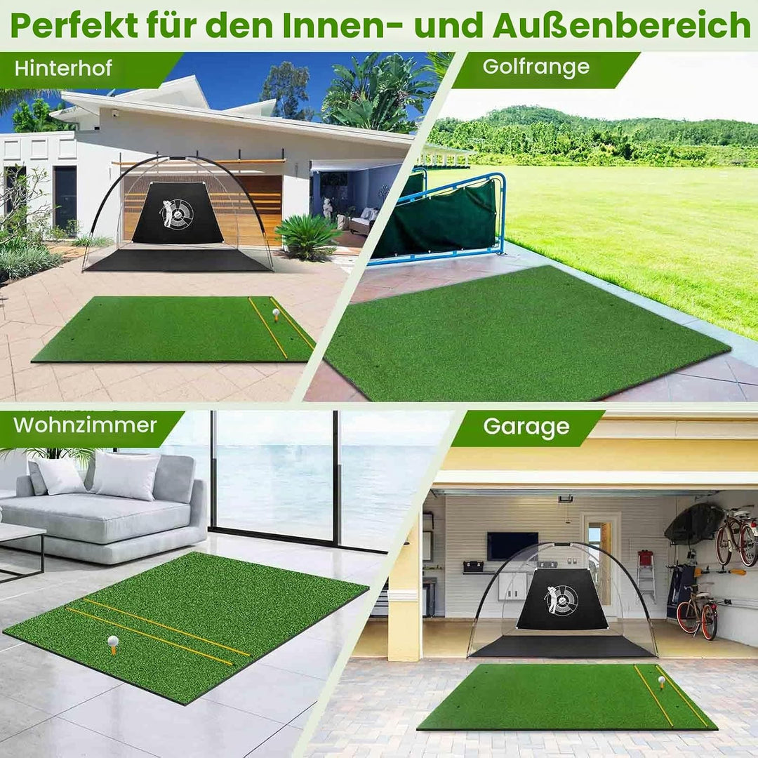LIFEZEAL Golf Abschlagmatte inklusive Gummi Tee, Golf Matte zusammenrollen, Golf Abschlagmatte mit 6