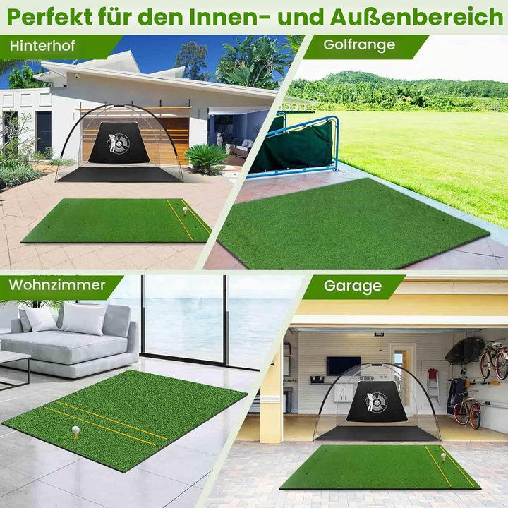 LIFEZEAL Golf Abschlagmatte inklusive Gummi Tee, Golf Matte zusammenrollen, Golf Abschlagmatte mit 6