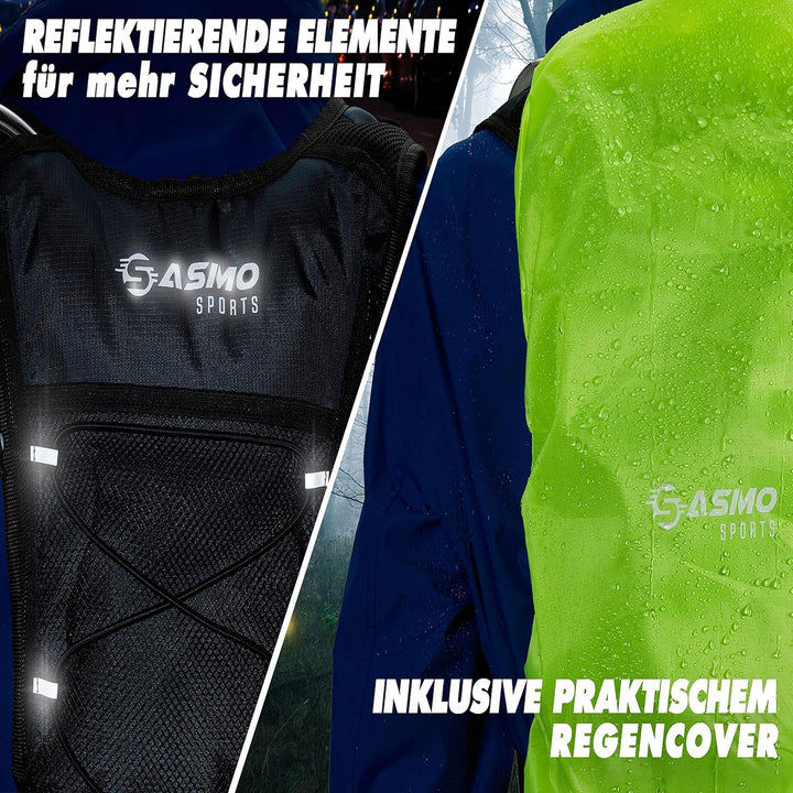 SASMO® Laufrucksack & Trailrunning Rucksack - Ultraleicht - 6L / 300g | isoliertes Thermofach | Lauf