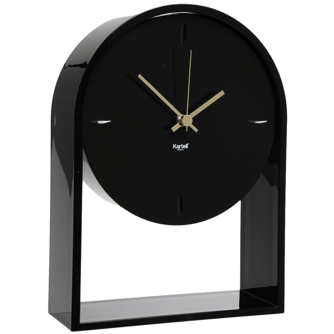Kartell Air du Temps Tischuhr, Plastik, Schwarz, 21.5 x 8 x 30 cm, Schwarz