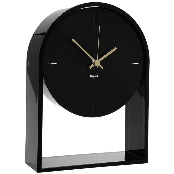 Kartell Air du Temps Tischuhr, Plastik, Schwarz, 21.5 x 8 x 30 cm, Schwarz