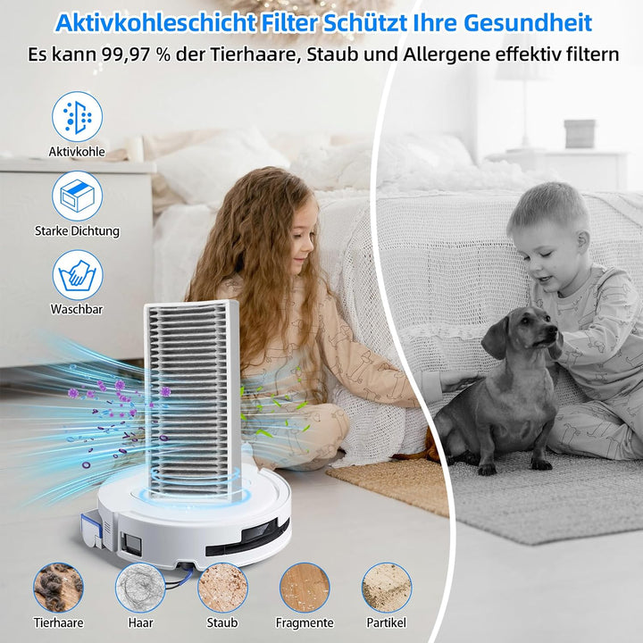 T80 Zubehör | 20 Stück Ersatzteile für Ecovacs Deebot T80 Omni Saugroboter,6 Staubbeutel, 2 Roller W