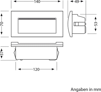 ledscom.de LED Downunder ZIBAL, Downlight, wetterfest, IP65, schwarz matt, 140 x 70mm, 3,3 W, 223lm,