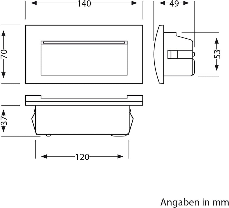 ledscom.de LED Wandeinbauleuchte ZIBAL, Downlight für aussen, IP65 matt, 140 x 70mm, 3,3 W, 223lm, k