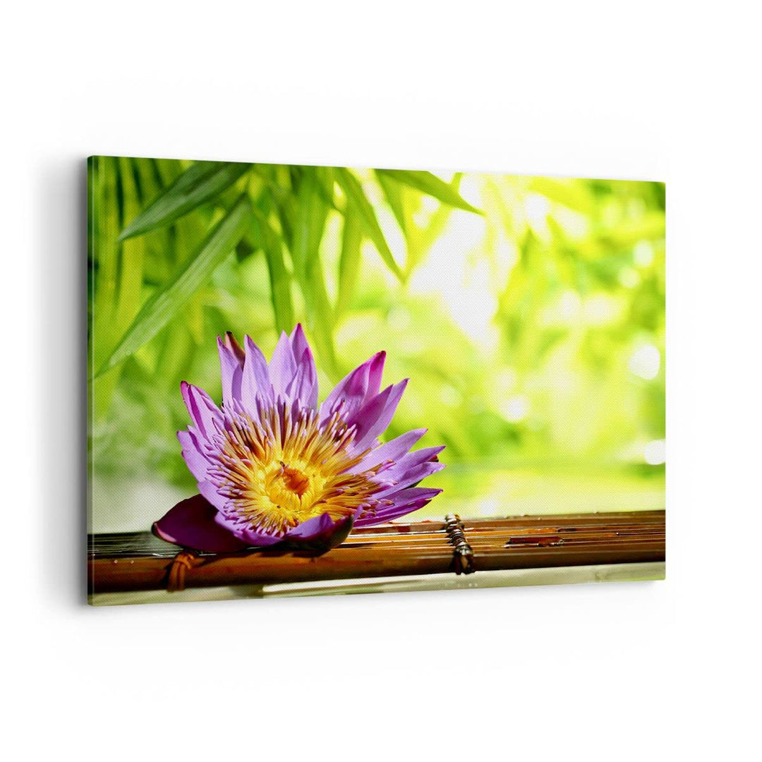 ARTTOR Bilder auf Leinwand 100x70cm Leinwandbild Asien spa bambus blume Gross Wanddeko Bild Schlafzi