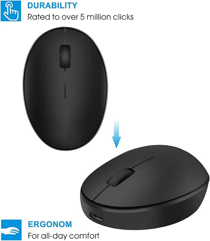 Uiosmuph Mini Kleine Maus Kabellos Wiederaufladbar Computer Maus, 2.4GHz Optische Travel Silent Maus
