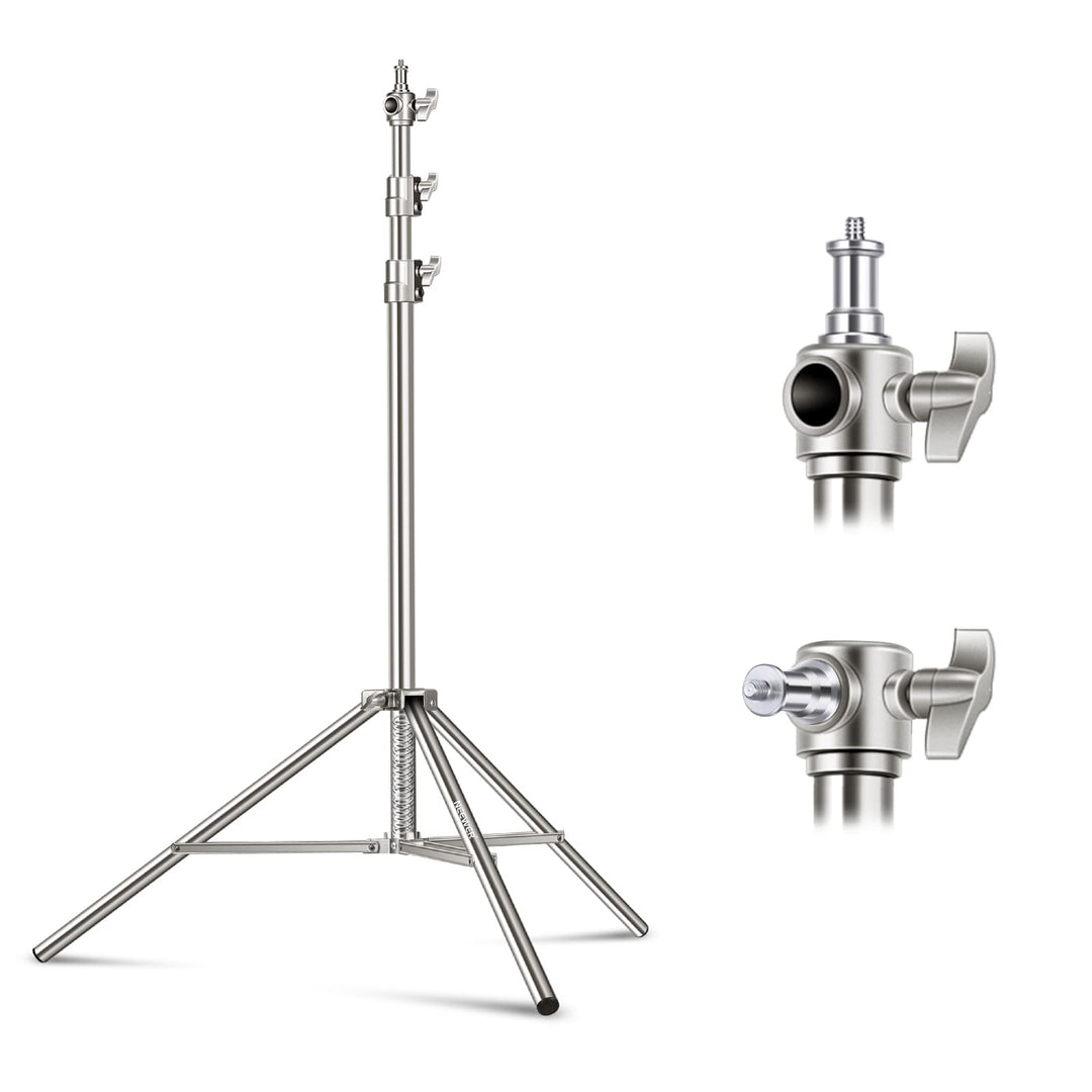NEEWER 7,2Fuss/2,2m Edelstahl Lichtständer,gefederter Hochleistungs Stativständer für Fotografie mit