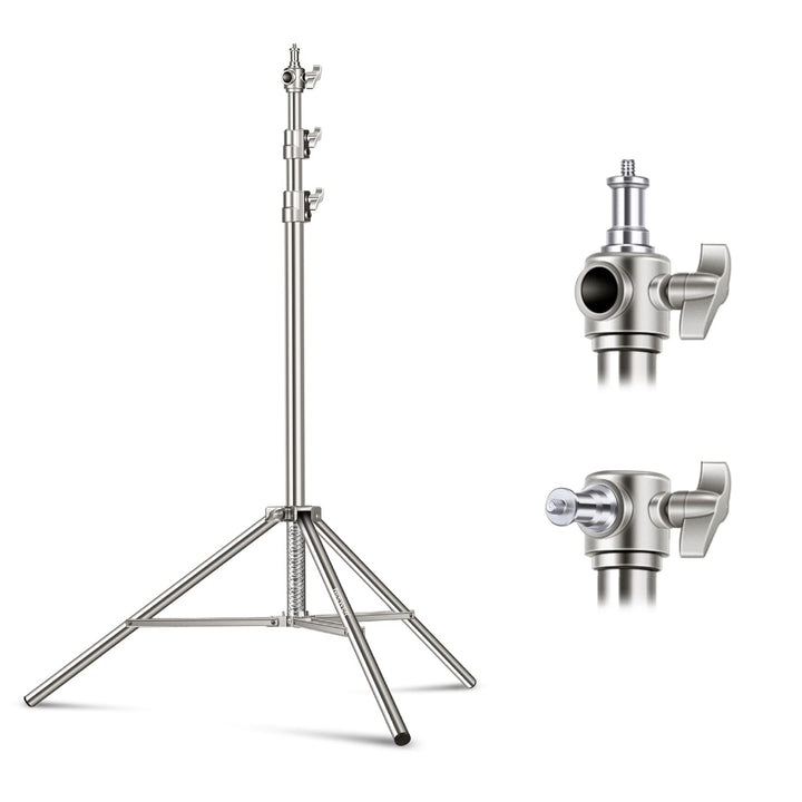 NEEWER 7,2Fuss/2,2m Edelstahl Lichtständer,gefederter Hochleistungs Stativständer für Fotografie mit