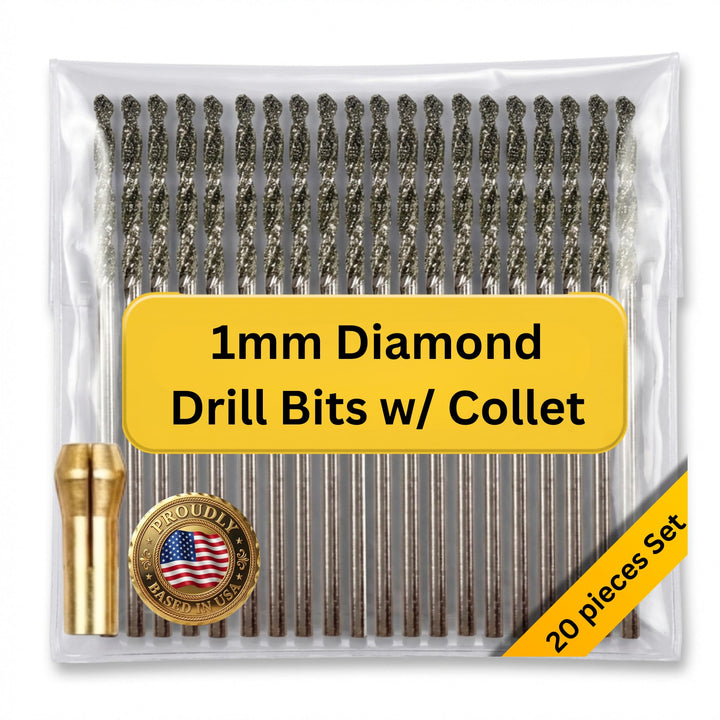 Drilax 1mm Diamantbohrer Set – Diamantbeschichtete Mikro Bohrer für Schmuck, Glas, Muscheln, Edelste