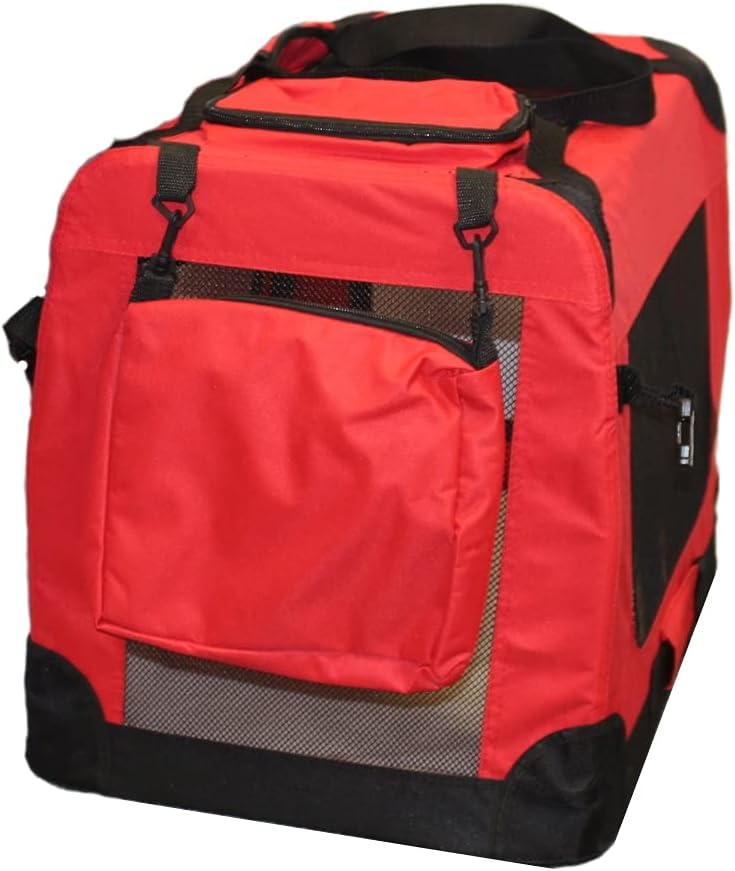 walexo Faltbare Hundebox Hundetransportbox Katzentransportbox Katzenbox (ROT, M) Rot M, Rot M