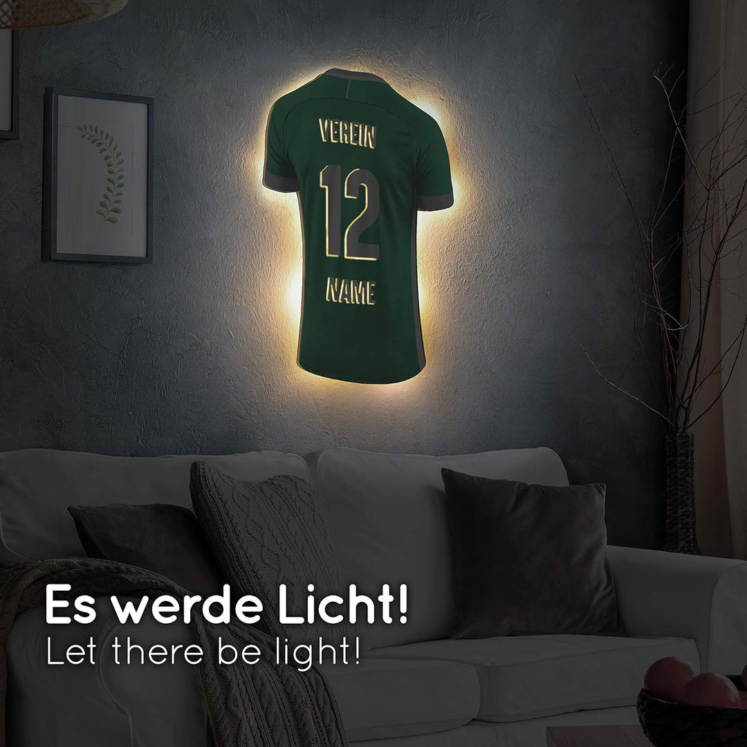 Elbeffekt Trikotlampe für Bremen Fans aus Holz - personalisierbares Geschenk - schenke Dein individu
