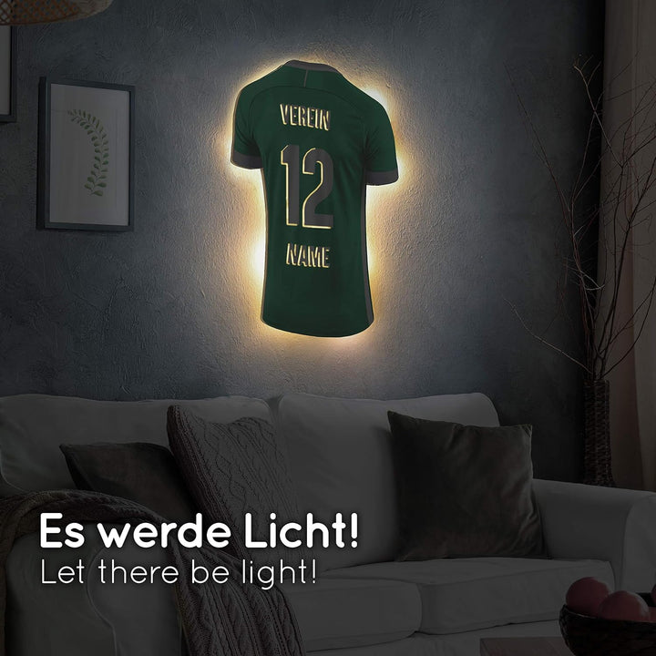 Elbeffekt Trikotlampe für Bremen Fans aus Holz - personalisierbares Geschenk - schenke Dein individu