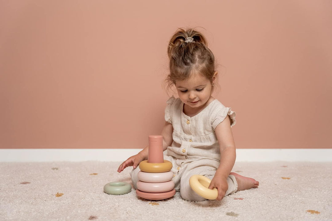 Little Dutch Stapelturm Stapelringe Steckspiel Kunststoff Baby Kleinkind 6-teilig - rosa