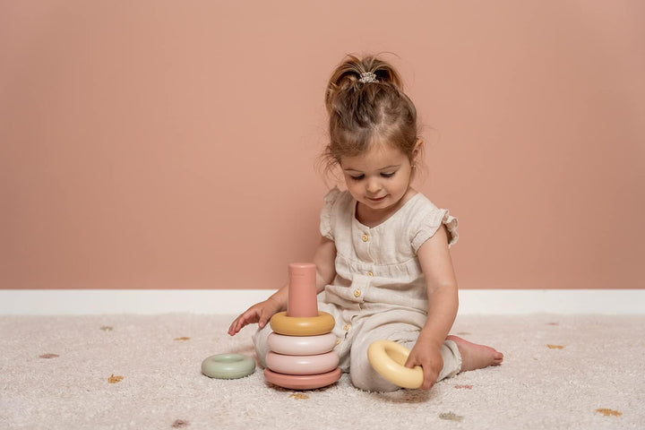 Little Dutch Stapelturm Stapelringe Steckspiel Kunststoff Baby Kleinkind 6-teilig - rosa