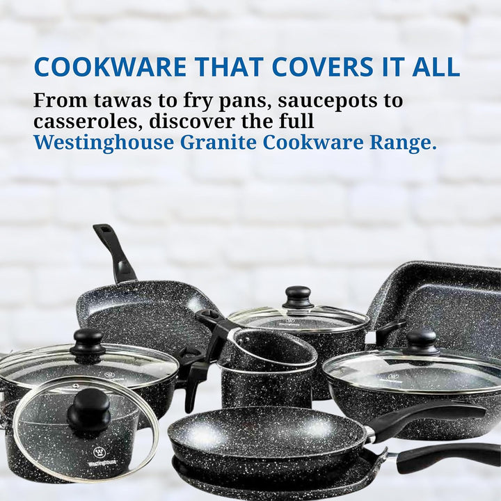 Westinghouse PERFORMANCE SERIES Wok Pfanne mit Deckel, Beschichtete Pfanne 28 cm mit Edelstahl-Griff