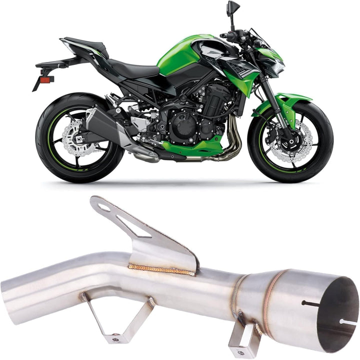 Aramox Motorrad-Auspuff-Mittelrohr 304 Edelstahl Hitzebeständiges Mittleres Verbindungsrohr Ersatz f