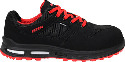Sicherheitsschuhe ELTEN LAKERS XXT Low ESD S1P, Damen, Herren, sportlich, leicht, schwarz/rot 36 EU