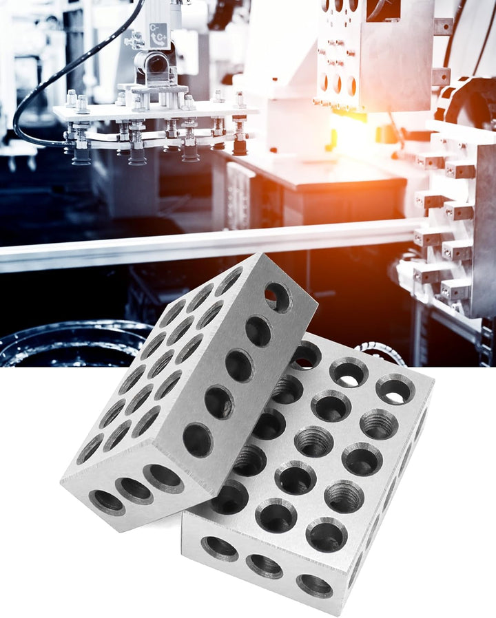 QWORK® 2 Stück Parallelblöcke Metrische, Fräsmaschine Präzisionsblöcke, 25x50x75m