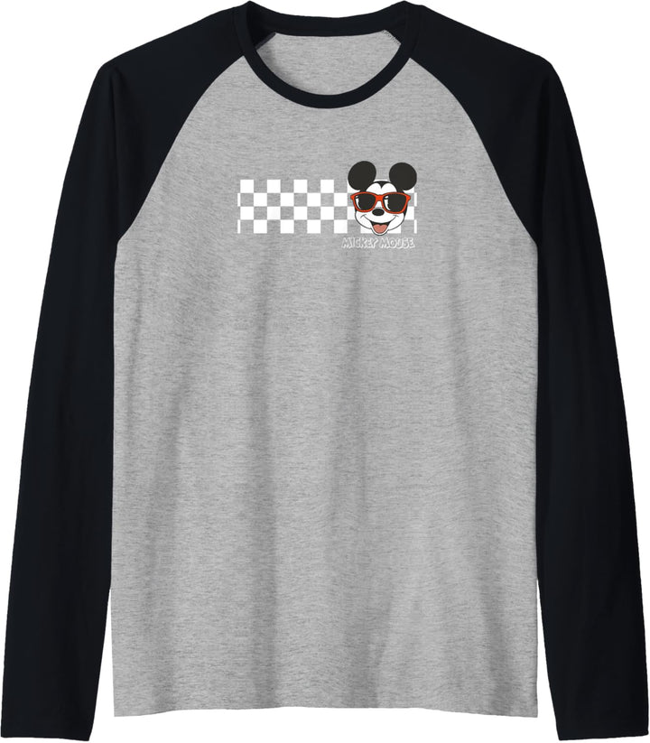 Disney Mickey And Friends Mickey Mouse Checkerboard Stripe Raglan