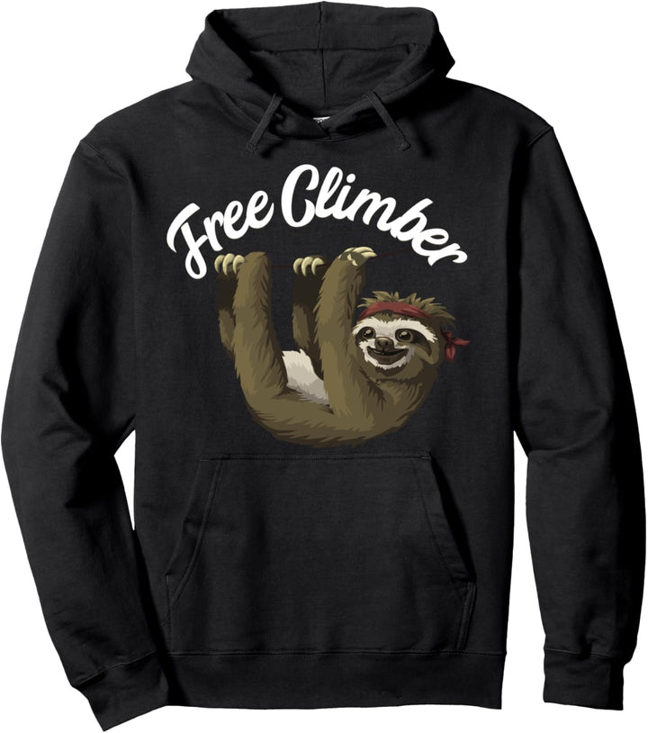 Bouldern Klettern Freeclimber Faultier Fun Pullover Hoodie